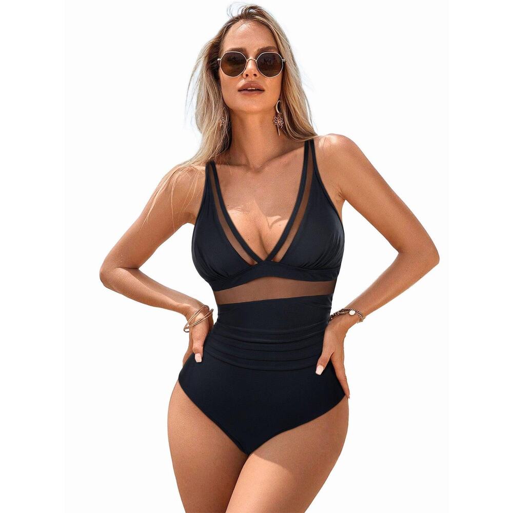SUUKSESS WOMEN SEXY MESH TUMMY CONTROL SWIMSUIT XLarge - Picture 2 of 7